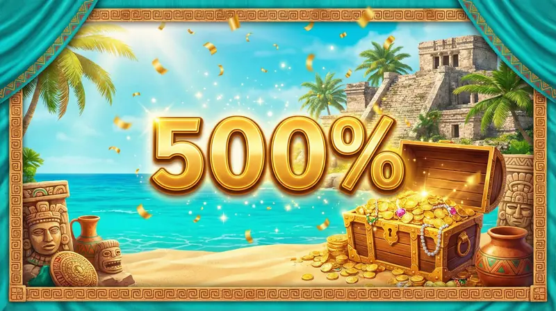 Bono de bienvenida del 500% en Caliente Login con cofre del tesoro maya